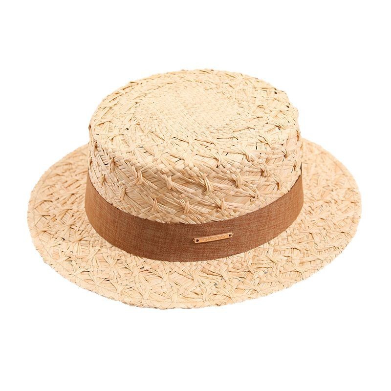 Yt2 2025 mới phong cách Hepburn Raffia mũ rơm mùa hè Pháp bên bờ biển phẳng trên bãi biển ngày lễ mũ chống nắng TY2