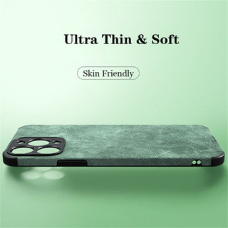 Ốp Da Cừu Mờ Chống Sốc Sang Trọng Cho iPhone 16 15 14 13 12 11 Pro X XR XS Max 7 8 Plus Vải Mềm Vintage Cover