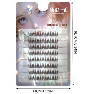 Cụm mi riêng lẻ Phân đoạn DIY Wispy Fluffy Lash Extension để uốn mi mở rộng