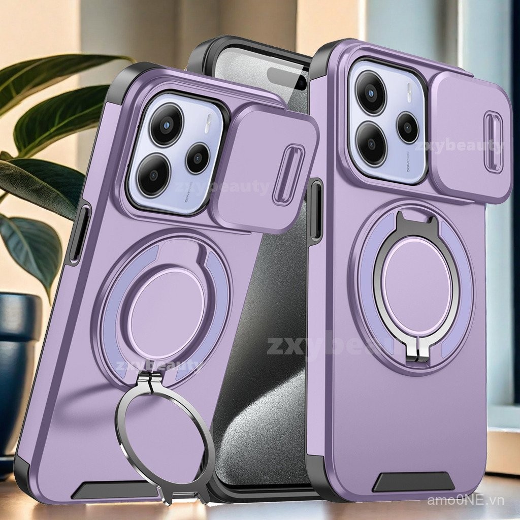 Ốp lưng cho Redmi Note 14 Pro Plus 5G 4G 2025, chống sốc, trượt, có nam châm, cho Note14 14Pro Note14Pro 14Pro+, có giá đỡ nhẫn, bảo vệ mặt sau điện thoại