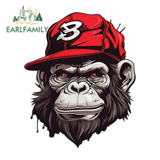 EARLFAMILY 13cm Gorilla Peeker Nhãn Dán Xe Hơi Hấp Dẫn Sáng Tạo Chống Thấm Nước Gương Chiếu Hậu ATV Xe Tải Vinyl Decal Chống Trầy Xước Anime Kiểu Dáng Xe Ô Tô