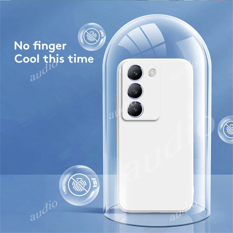 Ốp lưng silicon lỏng vuông chính hãng cho Vivo Y100 4G/5G 2024, chống sốc TPU