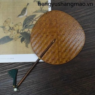 Phong Cách Trung Quốc Lớn Sơn Mài Tre Dệt Nhóm Quạt Cũ Hai Mặt Hanfu Palm Fan Handmade Trung Quốc Quạt Mùa Hè Thoáng Mát Quạt
