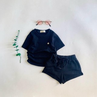 S11-[tomnaukids] Set áo thun đính tag phối quần cho bé iu chất thun boZip cotton thoải mái - Size 9-35Kg