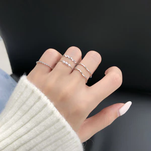 Thời Trang Người Phụ Nữ Nhẫn Đính Hôn Đơn Giản Dây Cưới Có Thể Thay Đổi Kích Thước Mở Trang Sức Người Phụ Nữ Quà Tặng Sinh Nhật