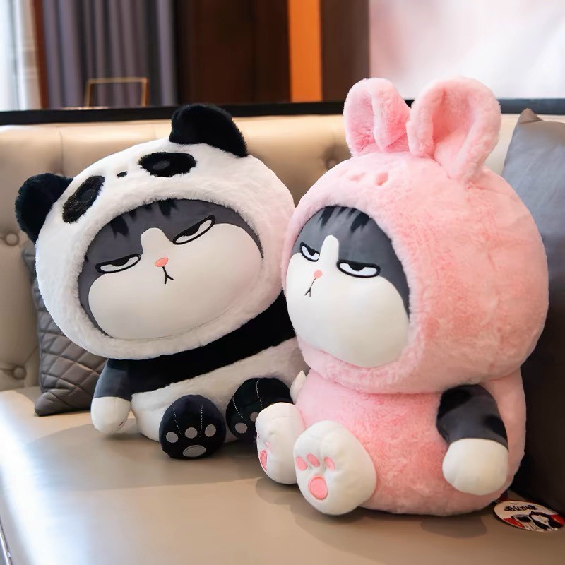 Gấu Bông Mèo Hoàng Thượng Mặt Thộn Gấu Bông Mèo Đội Mũ Cute Kích Thước 45 CM Chất Liệu Vải Miniso Cao Cấp