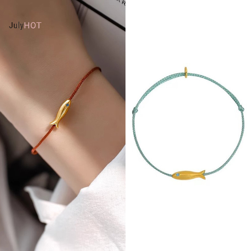 Julyhot Dây Đỏ Cá Vòng Tay Dành Cho Nữ Cá Dễ Thương Dây Xanh Vòng Tay Có Thể Điều Chỉnh Handmade Trang Sức Tối Giản Dân Tộc Trang Sức Massivedeals