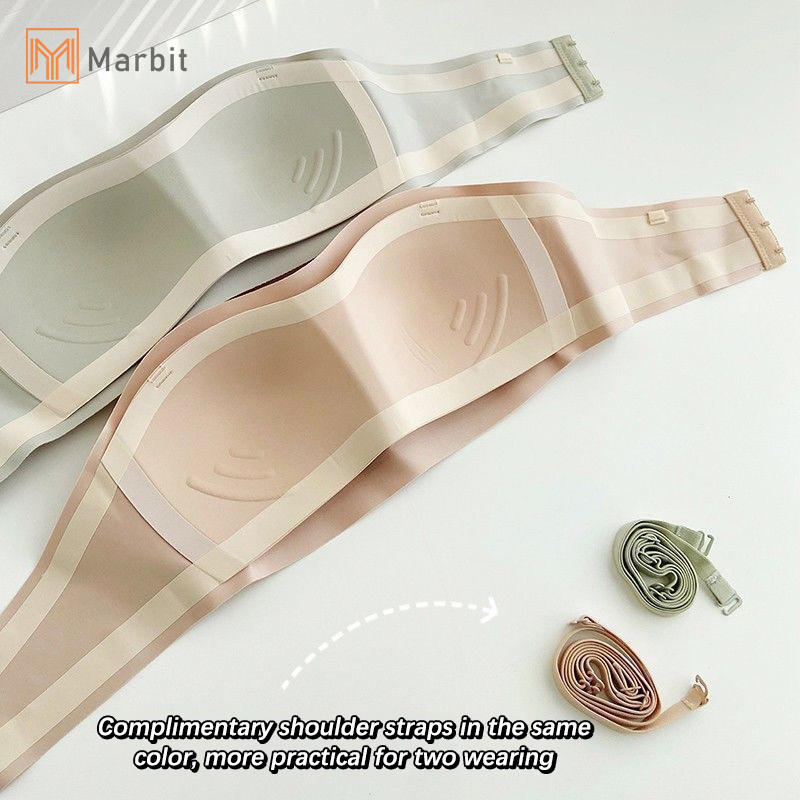 Marbit Dây Áo Ngực Cho Nữ Ngoài Trời Mùa Hè Mặc Mỏng Chống Trơn Trượt Liền Mạch Vô Hình Ống Thu Nhỏ Thạch Bọc Áo Ngực Mới