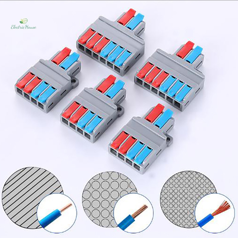 [Nhà điện] Bộ chia nhanh Đầu nối dây 2 trong 4 / 6 Out Đầu nối cáp nối đa năng mới