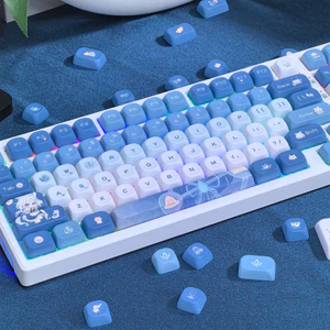 Furina Meow Genshin Impact Original Keycap MOA Profile Bàn phím cơ thăng hoa năm mặt Cross Axis Keycaps Wanderer Xiao Cute Cat Paw Cartoon Genshin Creative 130 + Keycap