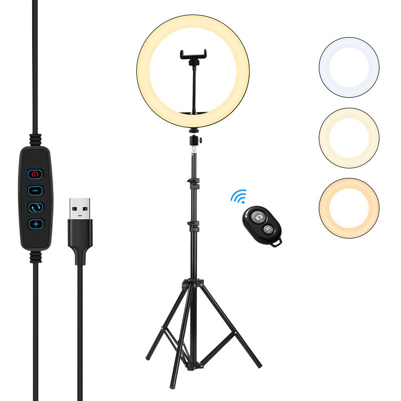 Đèn Livestream 36cm, Bộ Đèn Livestream có kẹp điện thoại - Điều chỉnh ánh sáng dùng cho livestream, trang điểm