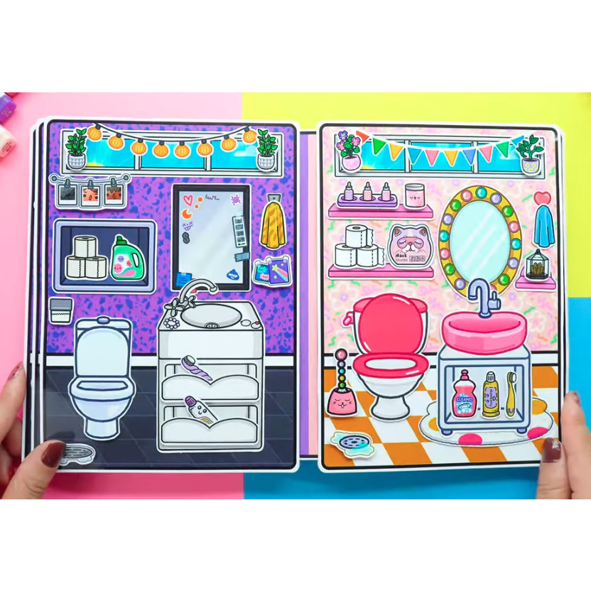 Wednesday búp bê giấy toca boca COOL AND CUTE 2 - Giấy in chất lượng cao, cứng cáp phát triển tư duy logic phong cách