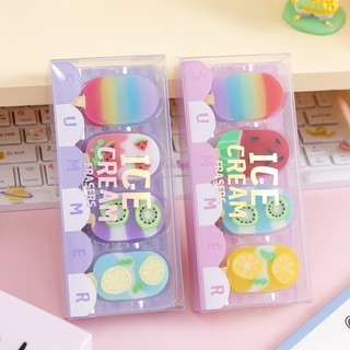 Tẩy Bút Chì, Tẩy Gôm Mềm, Gôm Tẩy Học Sinh, Set Tẩy Hình Kem Dễ Thương