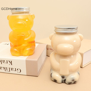 Gcdhome 500ML Gấu Nước Trà Sữa Cà Phê Nước Uống Di Động Uống Nước Trong Suốt Đồ Uống Chai Có Nắp HOT