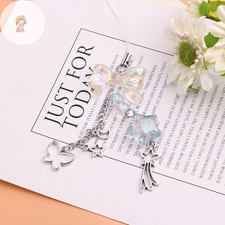 TWE Ngọt Nơ Dây Xích Điện Thoại Ngôi Sao Hạt Mặt Dây Chuyền Quyến Rũ Hợp Kim Tai Nghe Vỏ Dây Dây Đeo Túi Trang Trí VN
