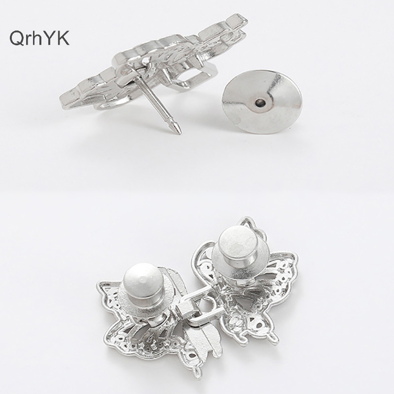 Thời Trang Nhà Máy Thời Trang Cánh Bướm Quần Nút Thắt Lưng Kẹp Có Thể Điều Chỉnh Khóa Quần Jean Có Thể Tháo Rời Khóa Pin Phụ Kiện Quần Áo QrhYK