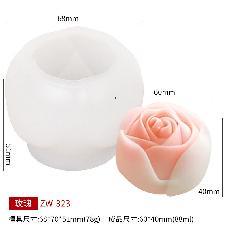 Khuôn silicon DIY 3D hoa sen/hồng/mẫu đơn/hibiscus làm bánh trung thu, mousse, thạch cao, nến, xà phòng