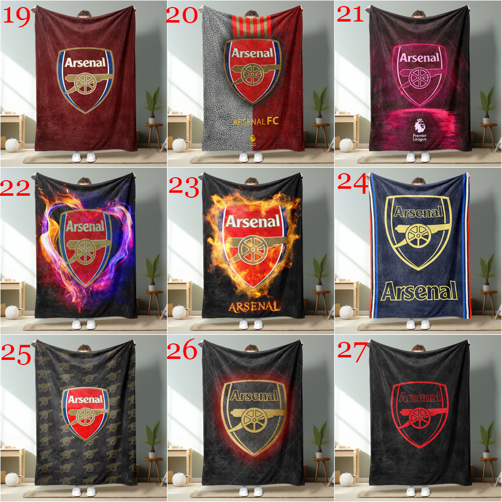 Arsenal F.C. Logo Flannel Chăn Một Mặt In Flannel Chăn Điều Hòa Không Khí Chăn Món Quà Tốt Nhất Cho Người