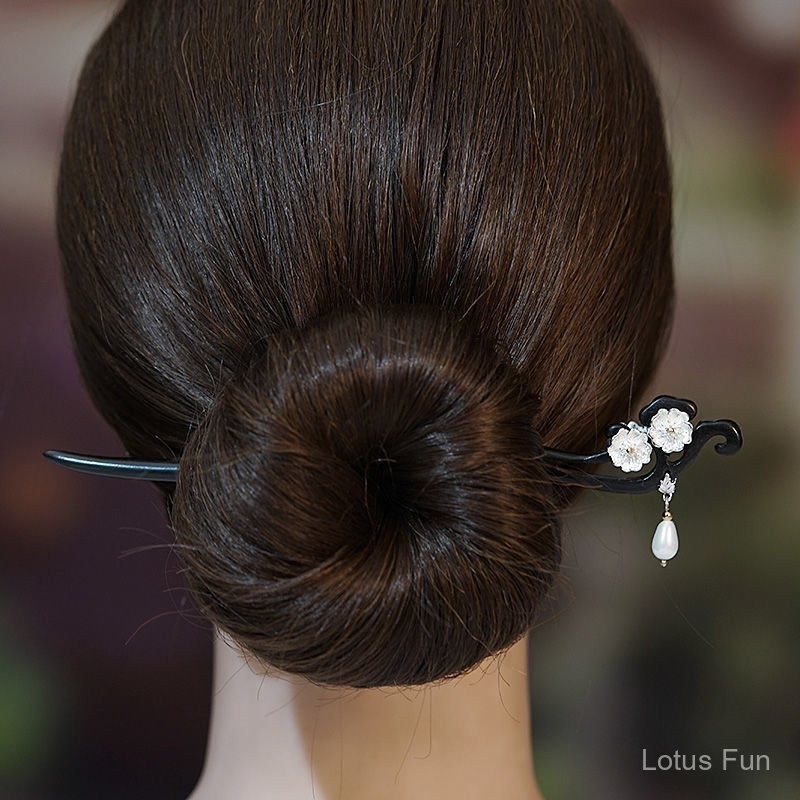 Mới Phong Cách Trung Hoa Hai Mặt Gỗ Đàn Hương Kẹp Tóc Phong Cách Dân Tộc Cổ Điển Hanfu Sườn Xám Mũ Đội Đầu Hàng Ngày Đơn Giản Kẹp Tóc