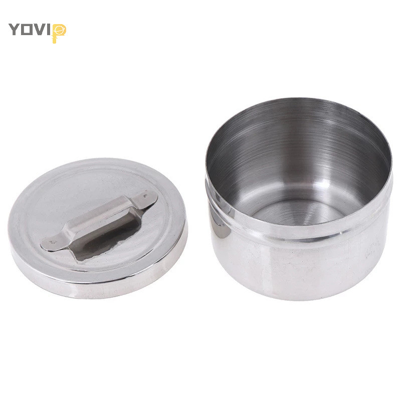 Yovip 1 Hộp Tròn 304 Thép Không Gỉ Cotton Thùng Thùng Phòng Thí Nghiệm Dụng Cụ Và Dụng Cụ Bảo Quản Có Nắp VN