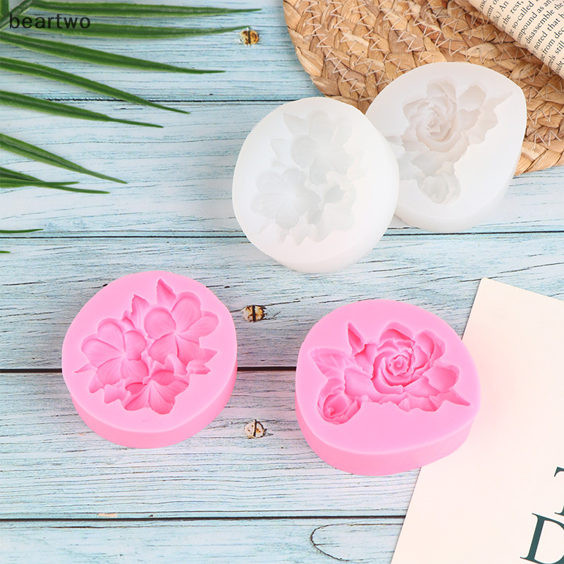 < Beartwo > 1 Khuôn Silicon Hình Hoa Gardenia Plumeria Rubra Khuôn DIY Dụng Cụ Nướng Bánh Đẹp
