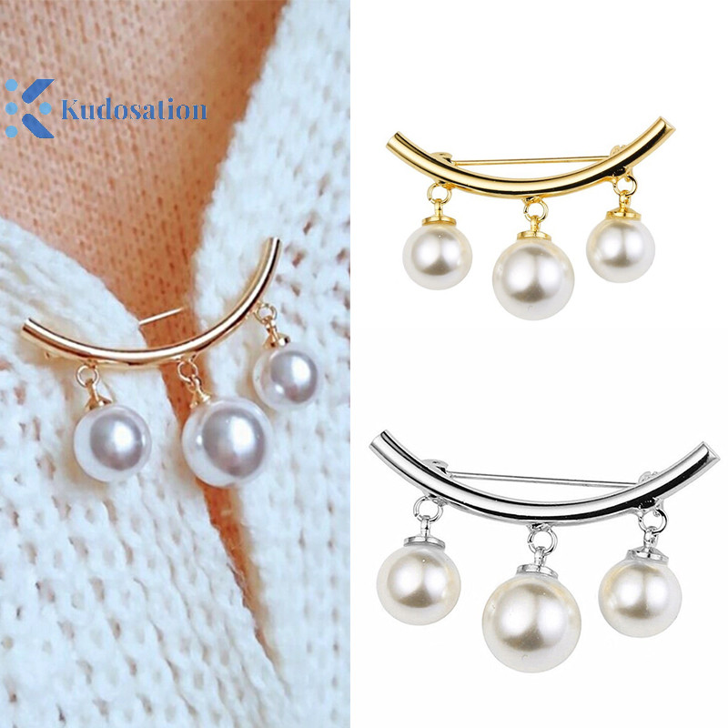 Kudosation Ngọc Trai Thời Trang Cố Định Dây Đeo Quyến Rũ An Toàn Pin Trâm Áo Len Cardigan Kẹp Dây Xích