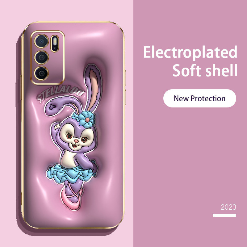 Ốp Điện Thoại Hiệu Ứng Hình Ảnh YBD 3D Cho OPPO Reno 12 Pro Reno 12F Realme C65 4G A3 Pro (Ấn Độ) Hoạt Hình Dễ Thương Thỏ Khủng Long Họa Tiết Silicon Mềm TPU Bảo Vệ
