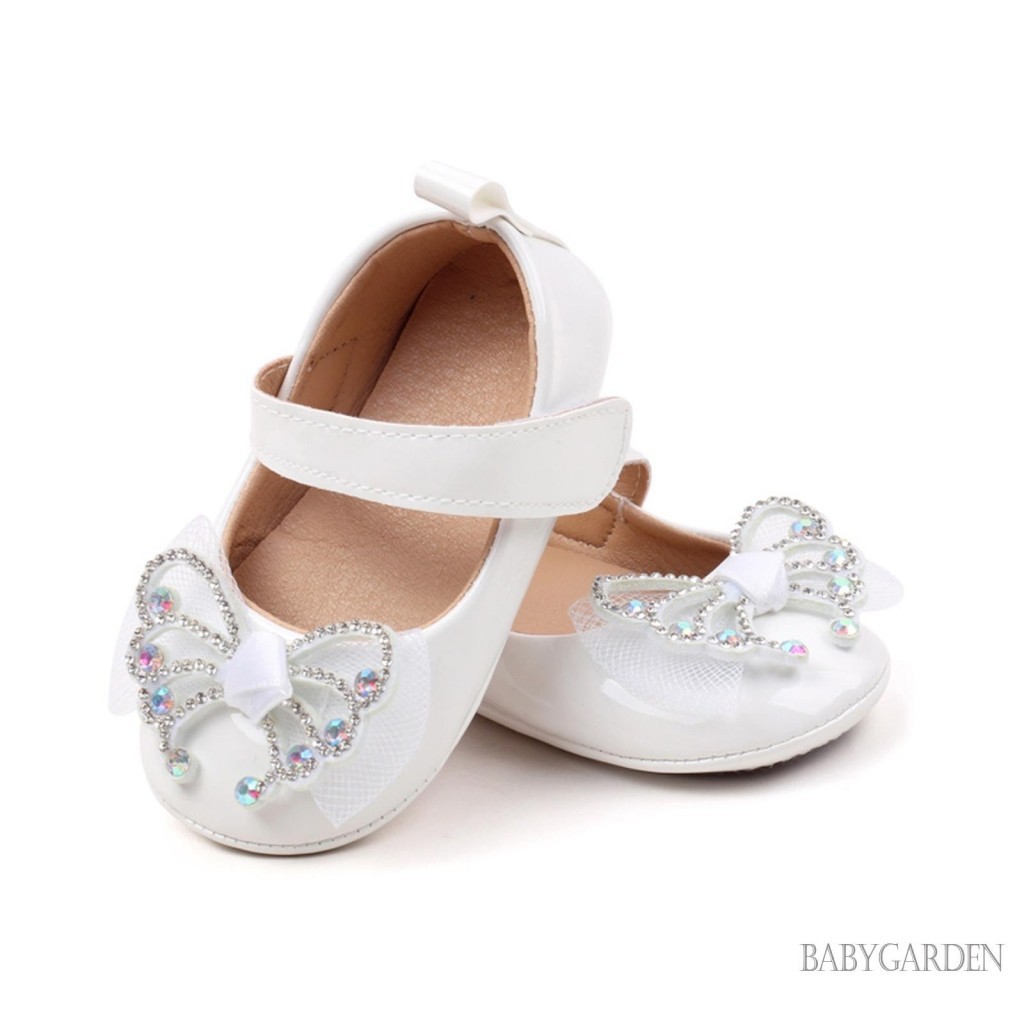 Baga-baby Girl PU Flats Trẻ sơ sinh Nơ Walker Nôi Giày cho bữa tiệc Lễ hội tắm cho bé