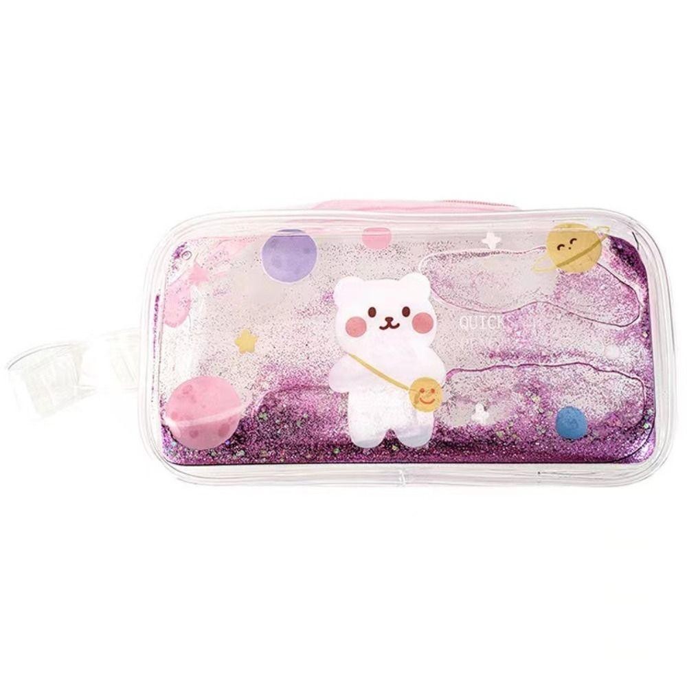 Túi đựng bút chì HIGHVIEWLS, Bút chì Sequin hoạt hình, Túi đựng mỹ phẩm PVC dung tích lớn dễ thương