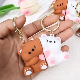 Cặp Đôi Từ Tính Gấu Dễ Thương Mặt Dây Chuyền Móc Khóa Ngọt Ba Lô Nam Châm Quyến Rũ Móc Khóa Xe Móc Khóa Người Bạn Tốt Nhất Quà Tặng