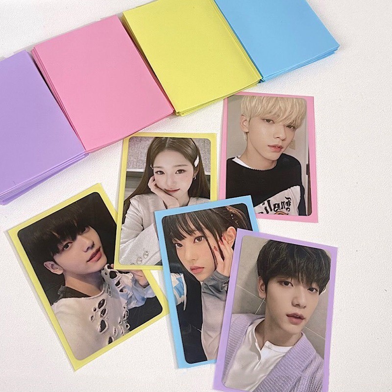 Linxx 50 Chiếc 61 * 91mm Dopamine Màu Photocard Tay Bảo Vệ Phim Trong Suốt Mờ Đóng Gói Photocards Túi Đựng Thẻ