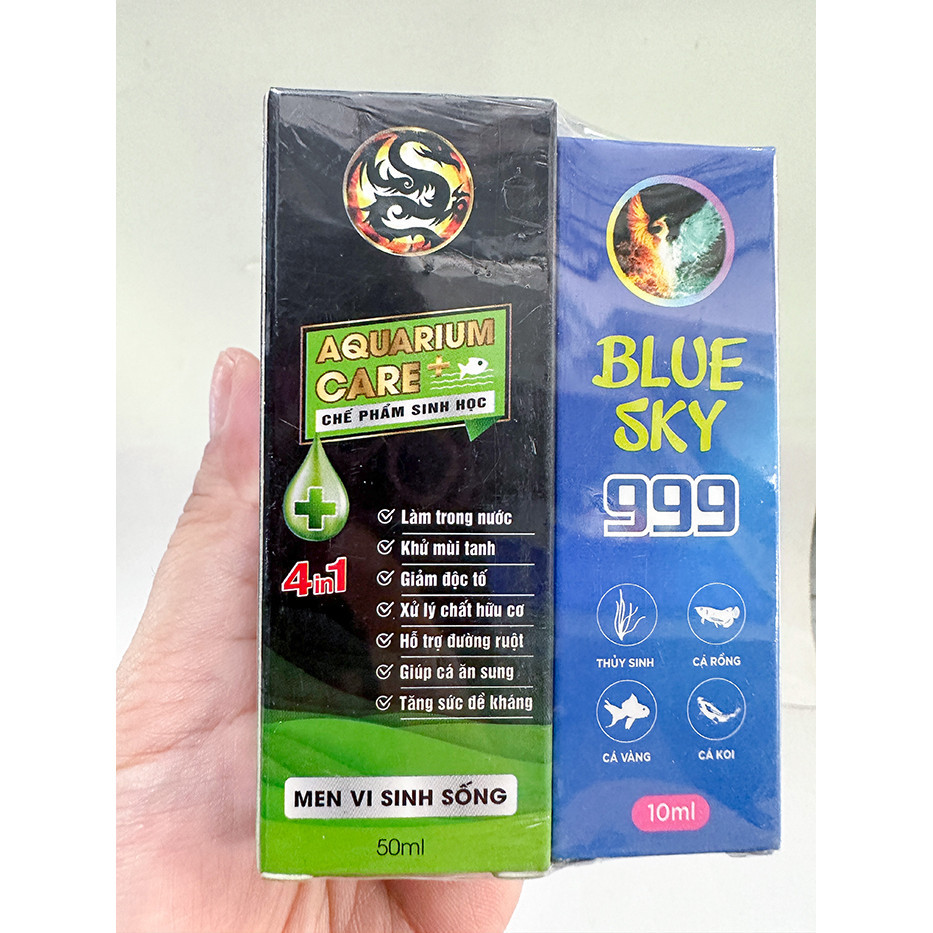 [1 Tặng 1] Aquarium Care 50ml Vi Sinh Tặng Kèm Blue Sky 999 10ml Cho Cá Cảnh
