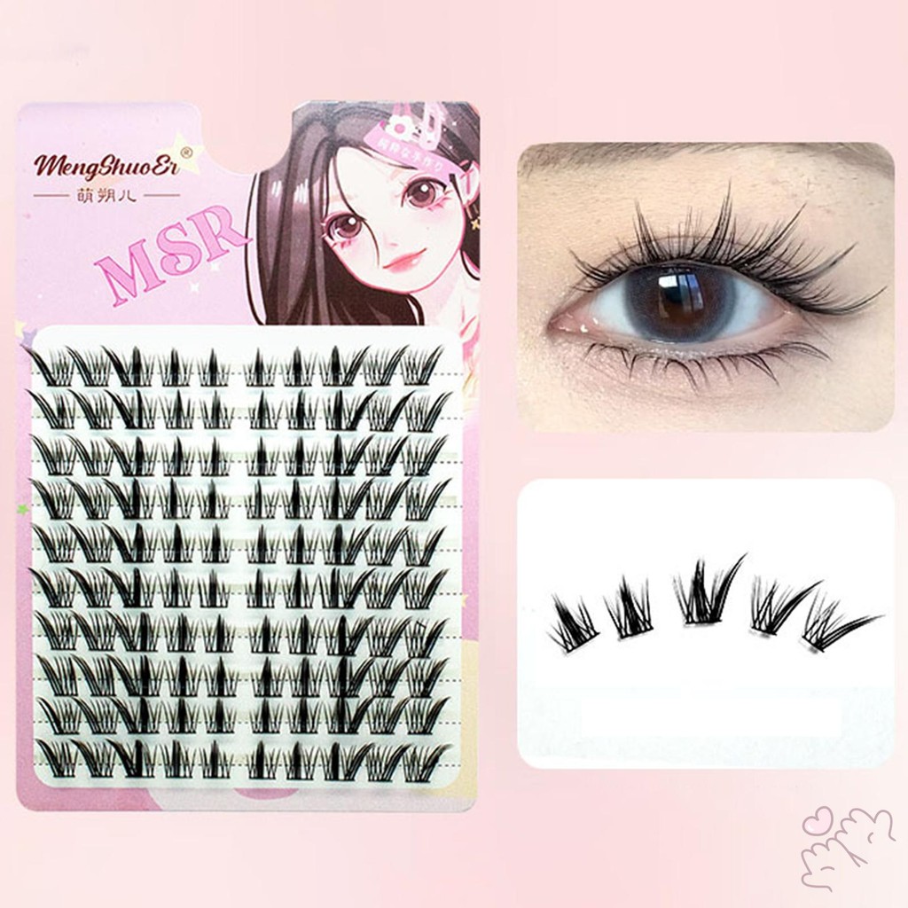 Spiky Cluster Eyelash Extensions C Curl Black Soft Resuable Lash