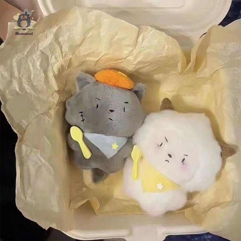 [Bluemood] Móc khóa sói sang trọng dễ thương Mặt dây chuyền cừu hoạt hình Búp bê nhồi bông mềm Chìa khóa ô tô Ba lô trang trí Túi quà tặng Đôi mới