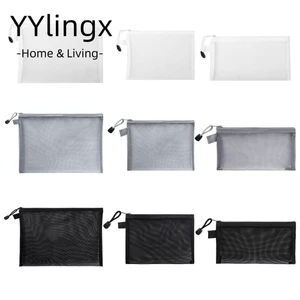YYlingx Túi đựng hồ sơ lưới YYLINGX, Túi đựng bút A4 A5 A6 trong suốt, Túi thông tin giấy kiểm tra Nylon Văn phòng