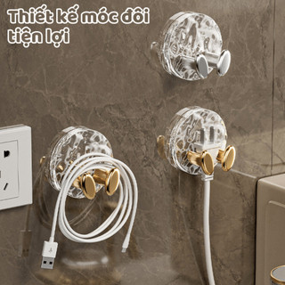 Móc Dán Tường Treo Giữ Phích Cắm Điện Móc Treo Đồ Đa Năng Trong Suốt Sang Trọng NGÓI HOME - MD03