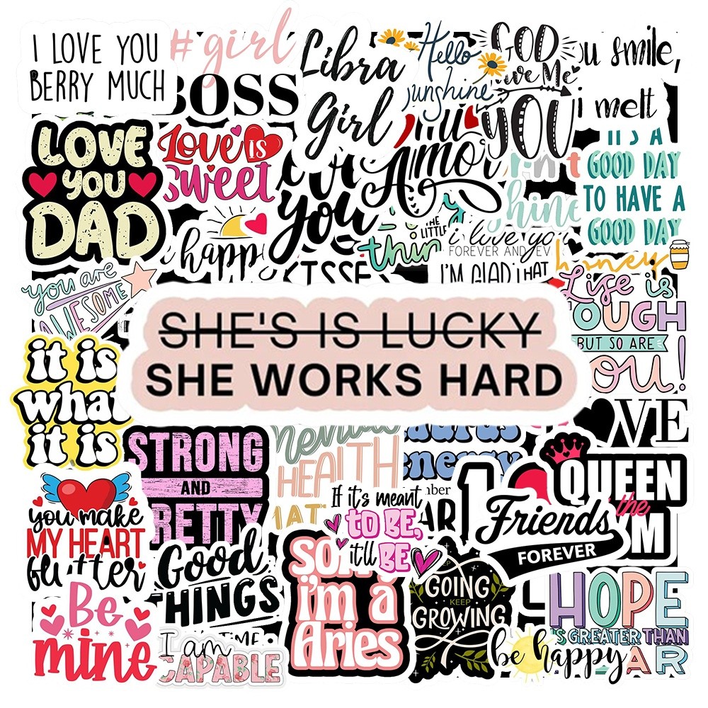 50 Sticker Motivation 2 chống nước sticker dán laptop, điện thoại, đàn guitar, mũ bảo hiểm, vali
