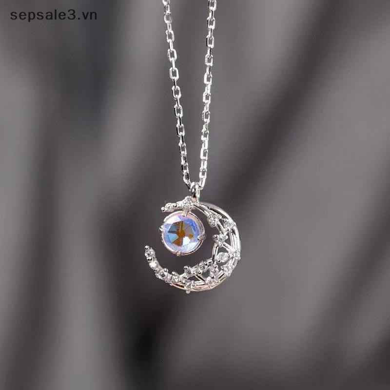 # Sepsale # New Elegent Màu Bạc Pha Lê Ngôi Sao Mặt Trăng Vòng Cổ Charm Mặt Dây Chuyền Vòng Cổ Choker Dành Cho Bé Gái Nữ Tuyên Bố Trang Sức Cưới.