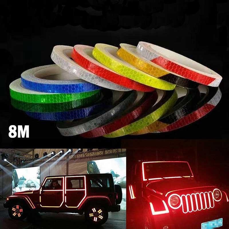 Ge 1cm * 8m Dán Băng Huỳnh Quang Dải Băng Cho Mũ Bảo Hiểm Xe Máy Xe Tay Ga n