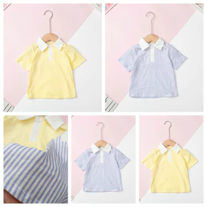 Áo thun có cổ mùa hè LITIBABY kẻ sọc size 1 đến 7 tuổi