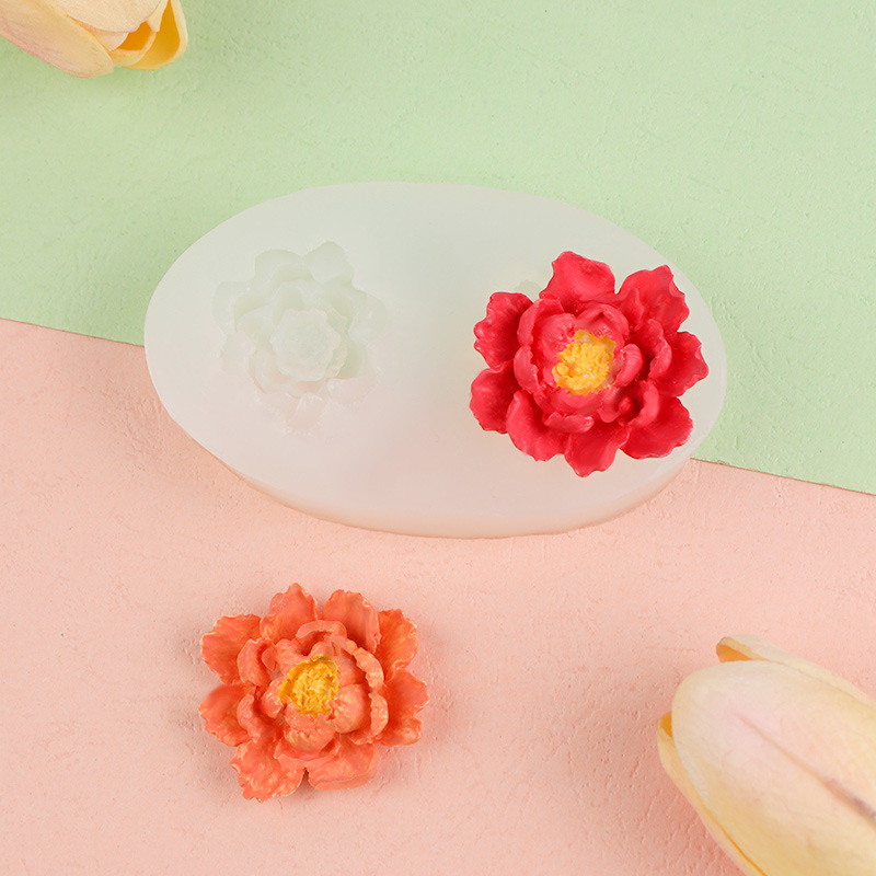 Hoa Mẫu Đơn Khuôn Silicon DIY Mousse Bánh Trang Trí Khuôn Epoxy Trang Trí Nến Thơm Khuôn Socola