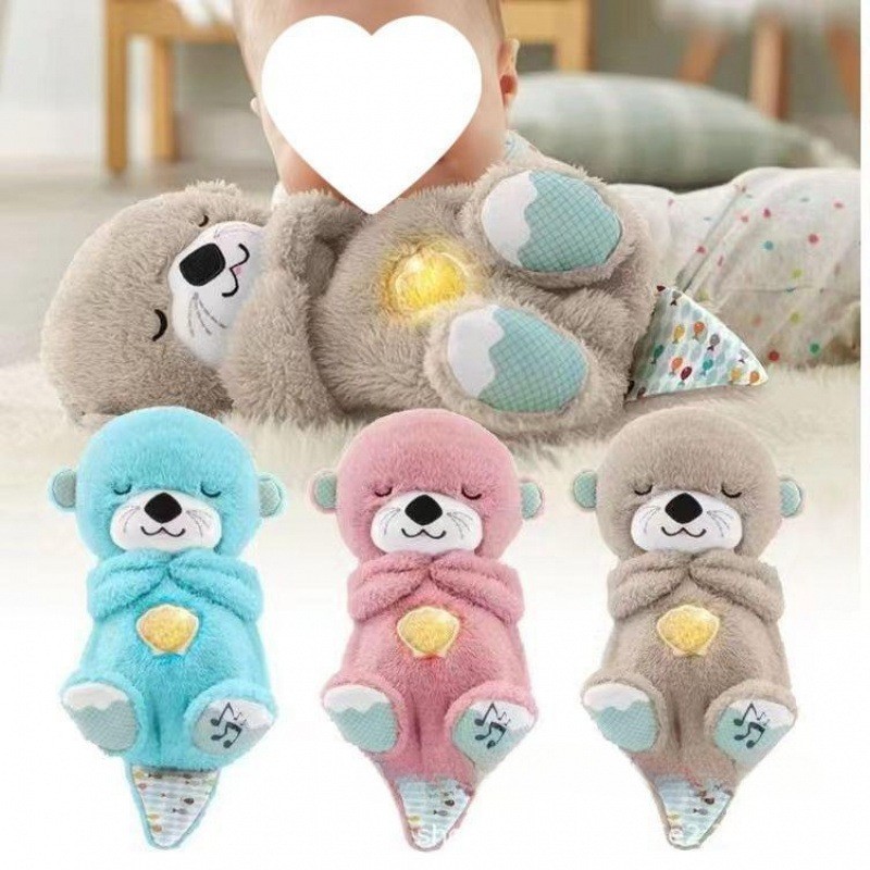 Gấu Bông Nhịp Thở, Gấu Ru Ngủ Voi Xám Có Đèn Ngủ, Nhạc Ru, Mô Phỏng Hít Thở Bé Đi Vào Giấc Ngủ Nhanh Và Ngủ Ngon