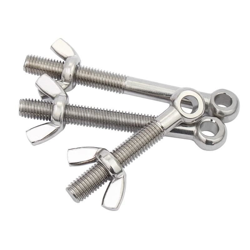 Bộ bu lông xoay bằng thép không gỉ 304 + đai ốc cánh, vít mắt cá có lỗ M5 M6 M8 M10 M12 MM GWB9