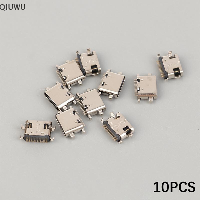 Qiuwu 10 Cổng Jack Sạc USB Type-C Cho Teclast M40 P20HD P20 USB C Cắm Sạc Dock Ổ Cắm Kết Nối.