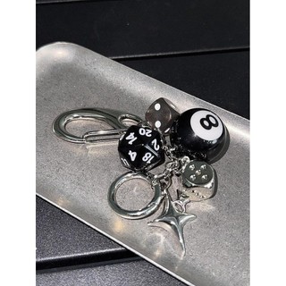 [Phụ kiện] Dây chuyền túi handmade hình xúc xắc đen, thiết kế thời trang, cảm giác cao cấp, phụ kiện trang trí treo chìa khóa, trang sức tinh xảo XAO5