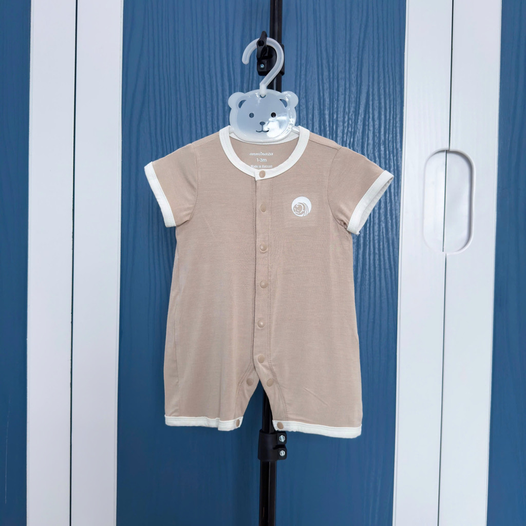 Body Đùi Cộc Tay Sơ Sinh Vải Sợi Tre Co Dãn Thoáng Mát - Hàng Chính Hãng AMI0357-6