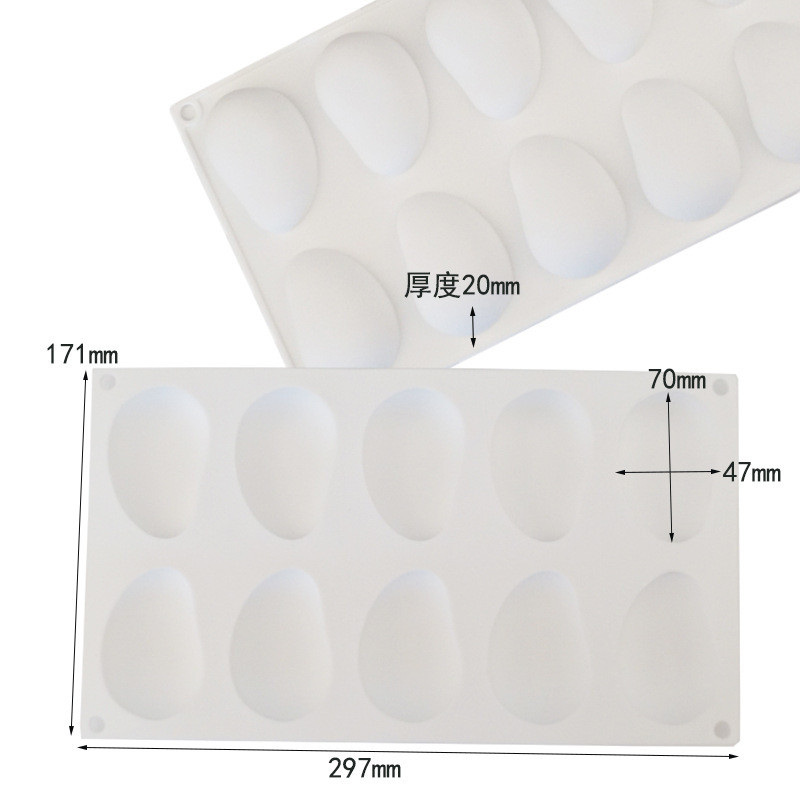 Khuôn silicon hình xoài 6 khoang cho mousse, tráng miệng Pháp, thạch, kem, chocolate, fondant, DIY