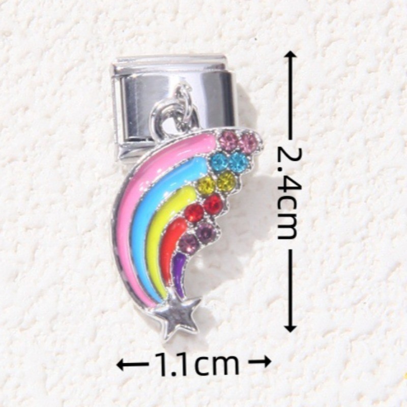 Mẫu Mới Thép Không Gỉ Ý DIY Charm Vòng Tay Cây Sống Trái Tim Cờ Cầu Vồng Mô Đun Đàn Hồi Vòng Tay