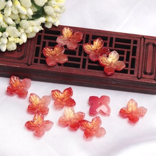 20 Chiếc 14 Mm Lỗ Trung Bình Hoa Bốn Cánh Hoa Tự Làm Màu Thủy Tinh Cổ Hanfu Kẹp Tóc Mũ Đội Đầu Làm Vật Liệu Handmade