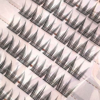 Cụm mi riêng lẻ Phân đoạn DIY Wispy Fluffy Lash Extension để uốn mi mở rộng